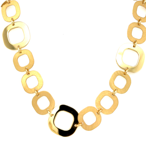 Aquaforte Gold Plated Square Necklet