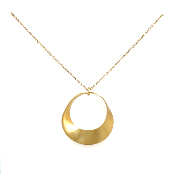 Aquaforte Gold Plated Circle Pendant