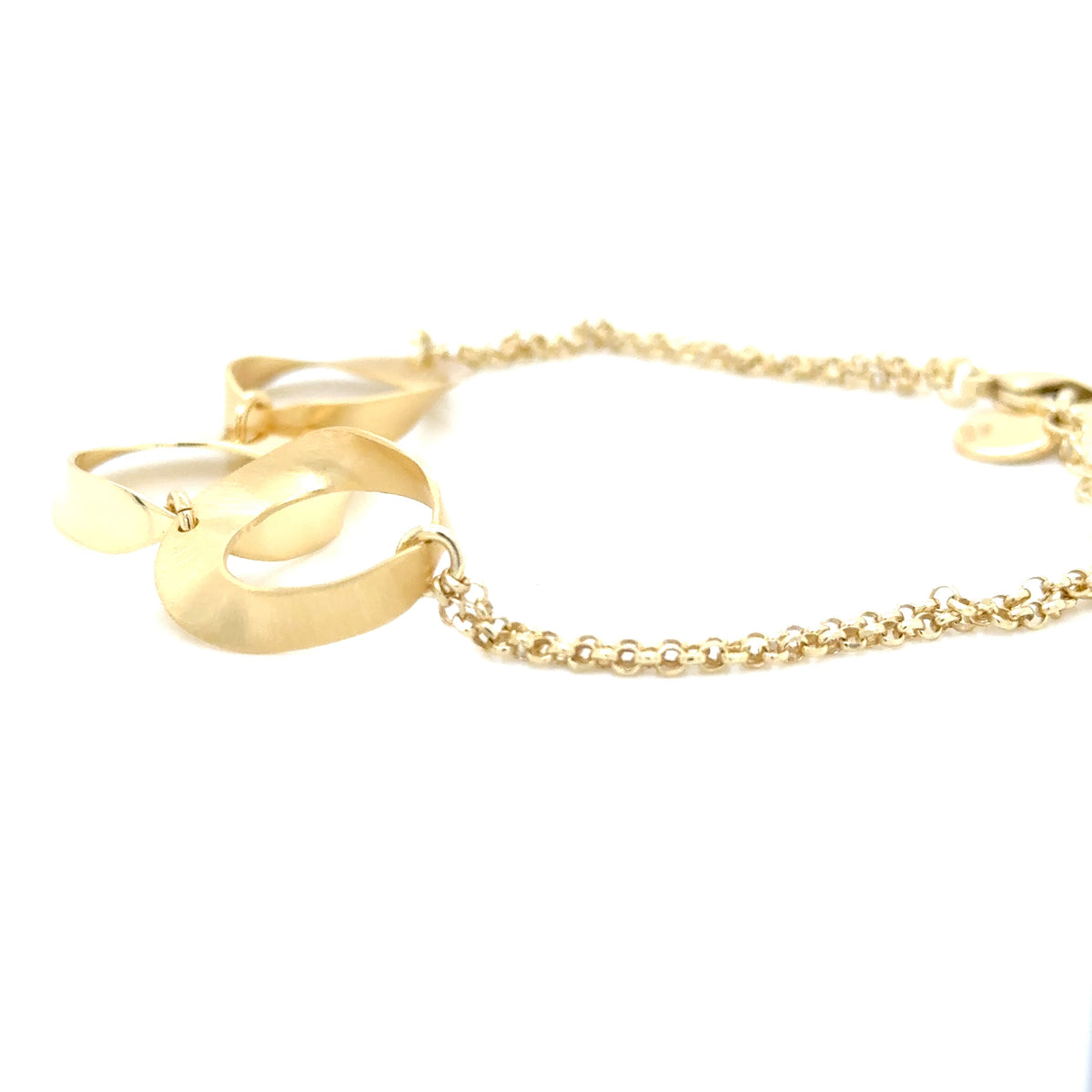 Aquaforte Gold Plated Circle Chain Bracelet