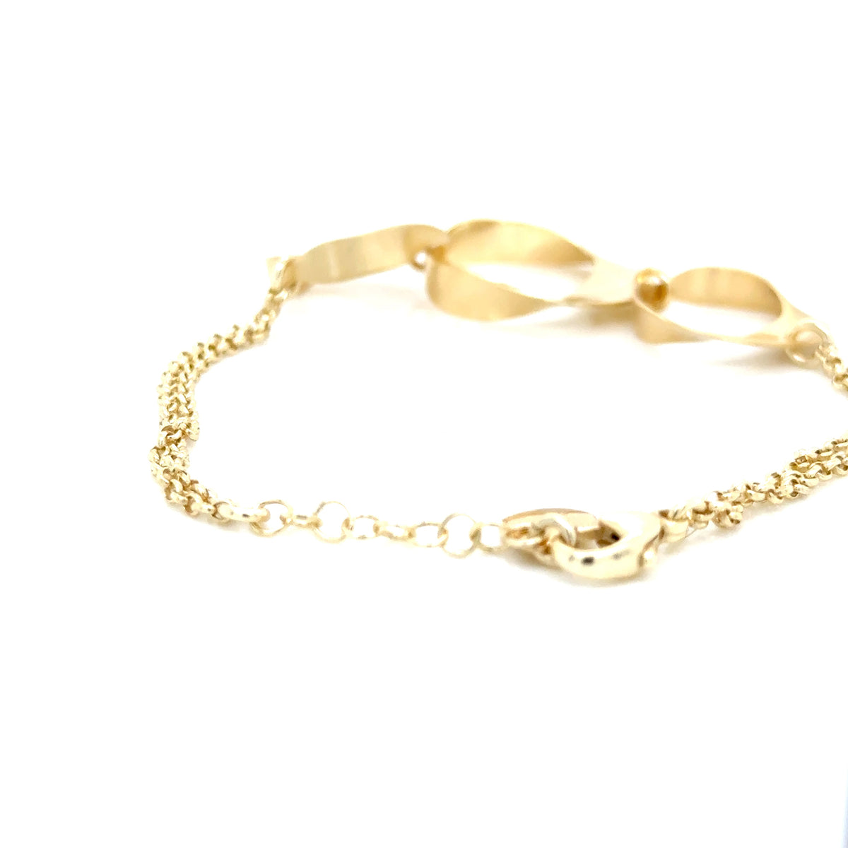 Aquaforte Gold Plated Circle Chain Bracelet