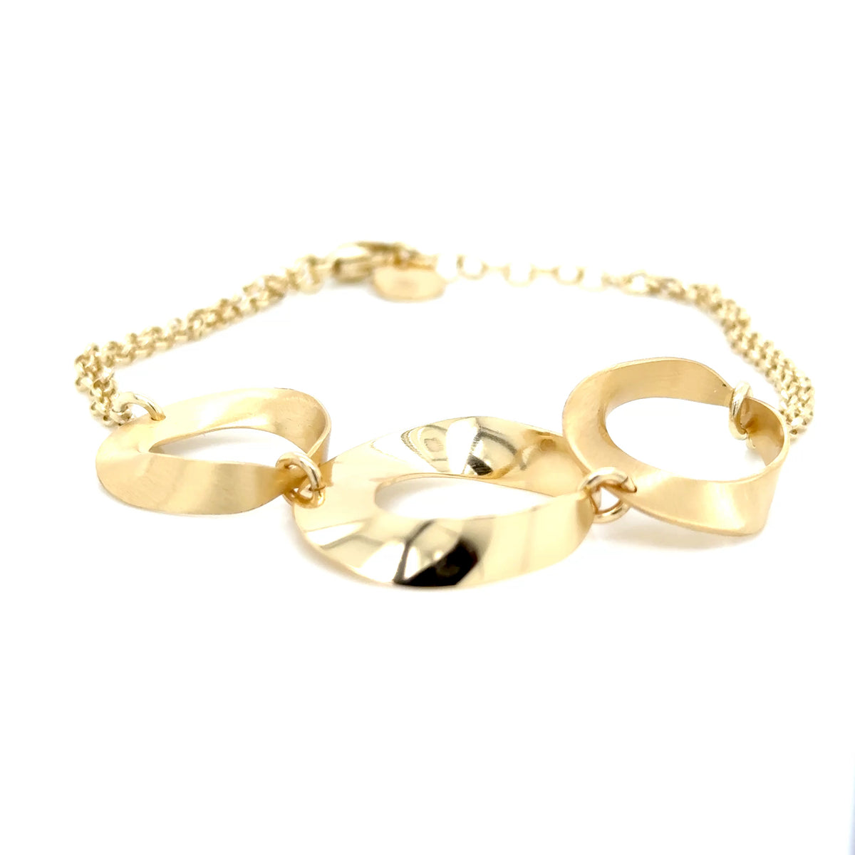 Aquaforte Gold Plated Circle Chain Bracelet