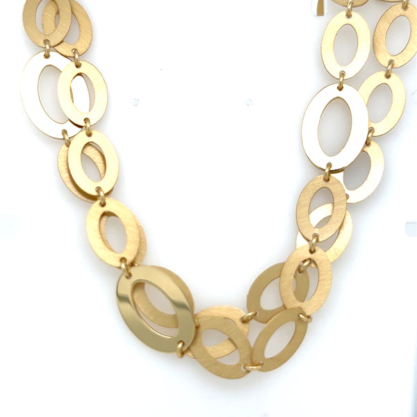 Aquaforte Gold Plated Oval Necklet