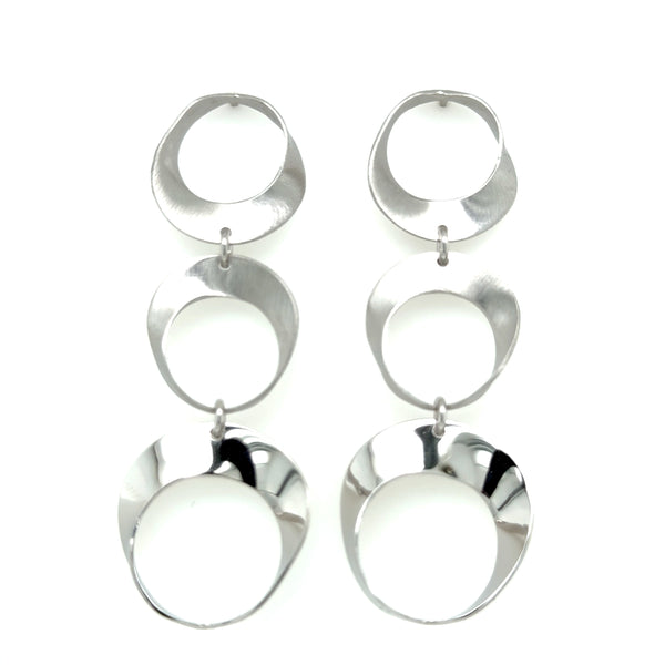 Aquaforte Silver Circle Drop Earrings