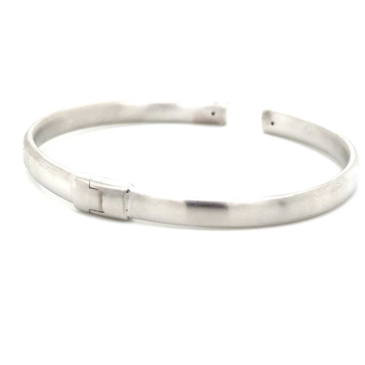Aquaforte Silver Brushed Hinged Bangle