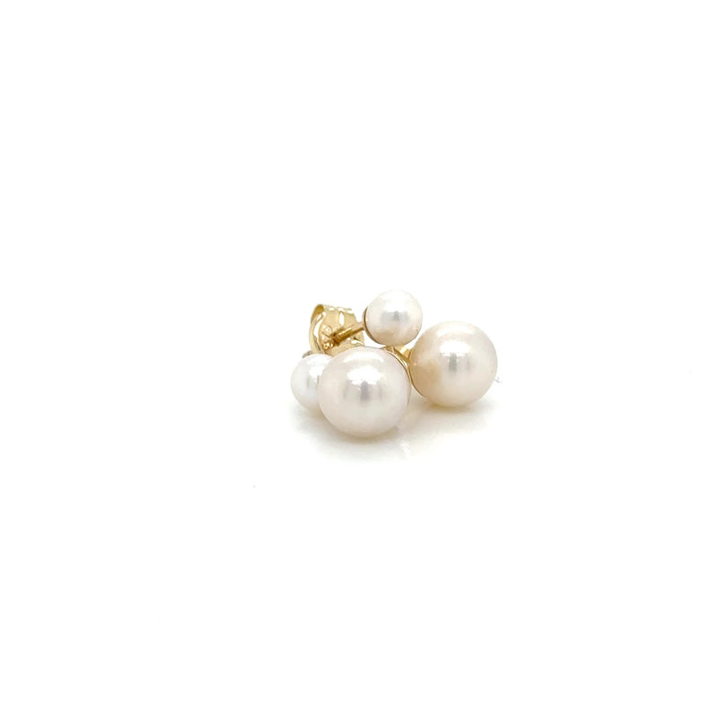 9ct Yellow Gold Freshwater Cultured Pearl 2 Stone earrings