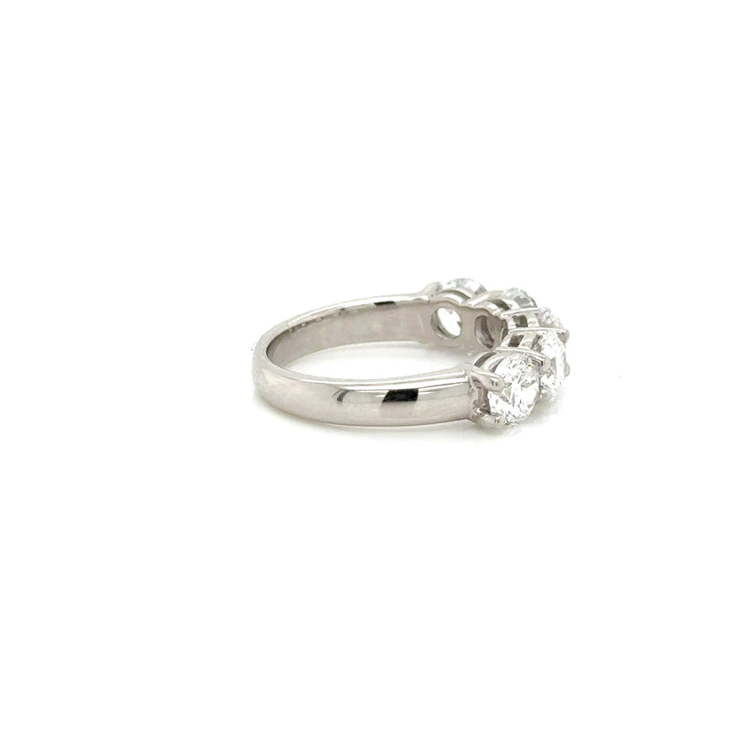 Platinum Lab Grown Diamond 5 Stone Ring 2.55ct