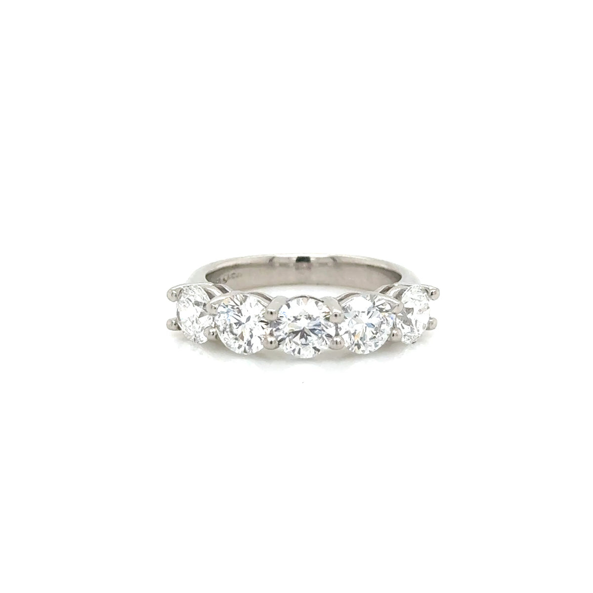 Platinum Lab Grown Diamond 5 Stone Ring 2.55ct