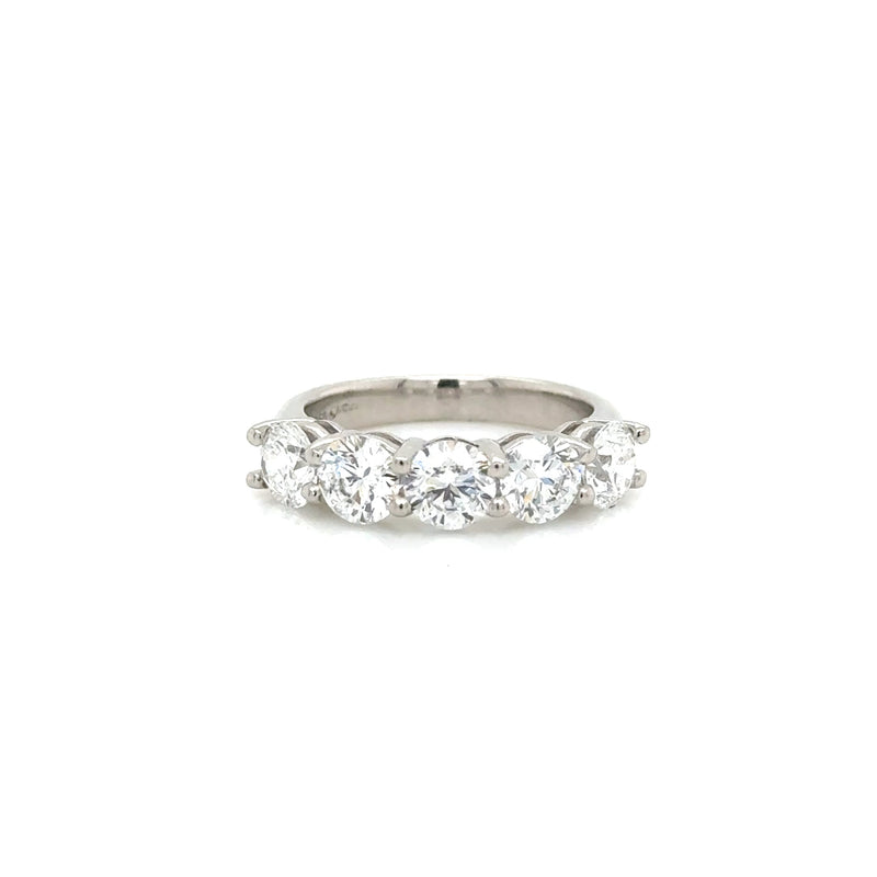 Platinum Lab Grown Diamond 5 Stone Ring 2.55ct
