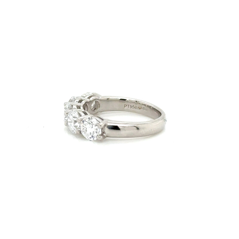 Platinum Lab Grown Diamond 5 Stone Ring 2.55ct