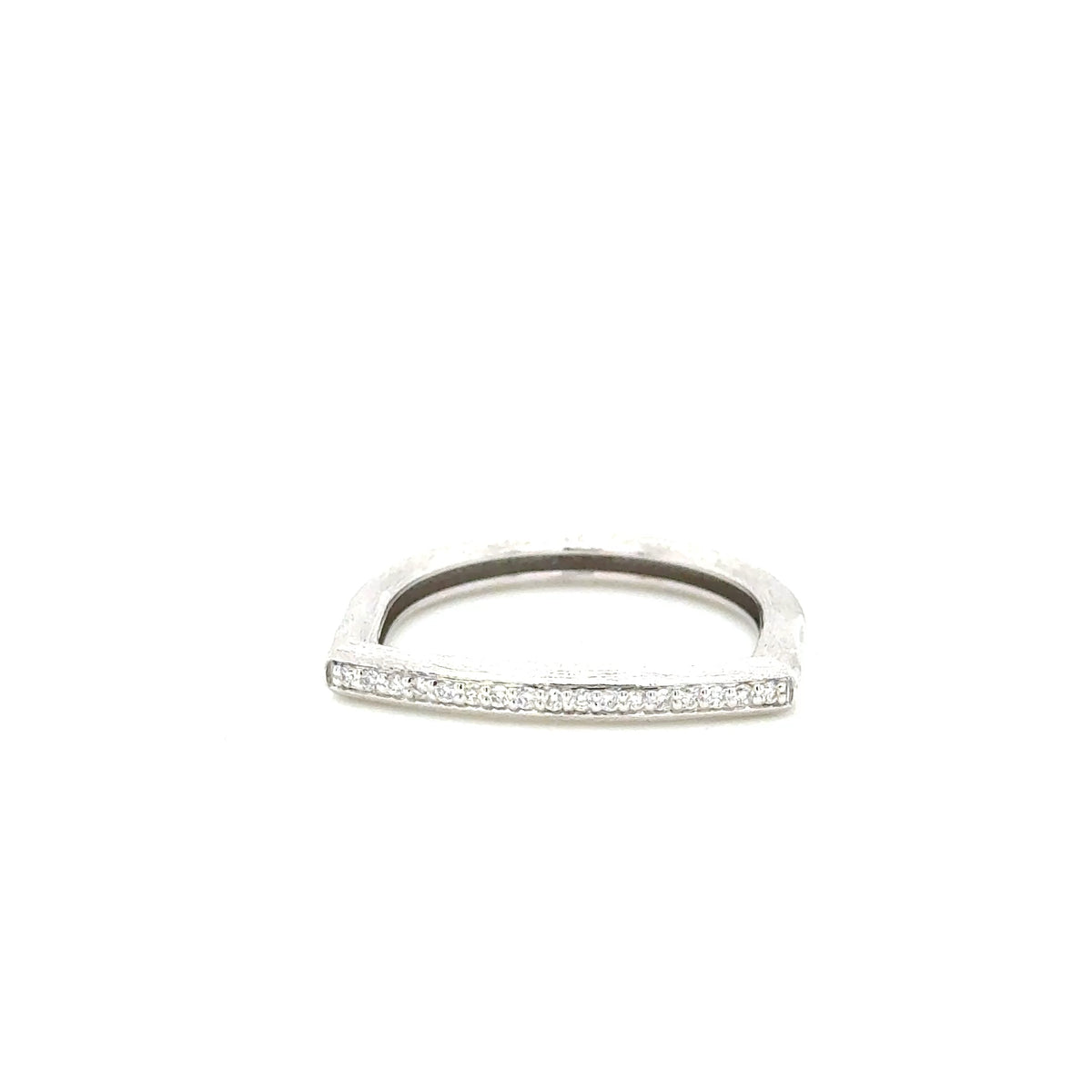 Nanis 18ct White Gold and Diamond Flat Ring