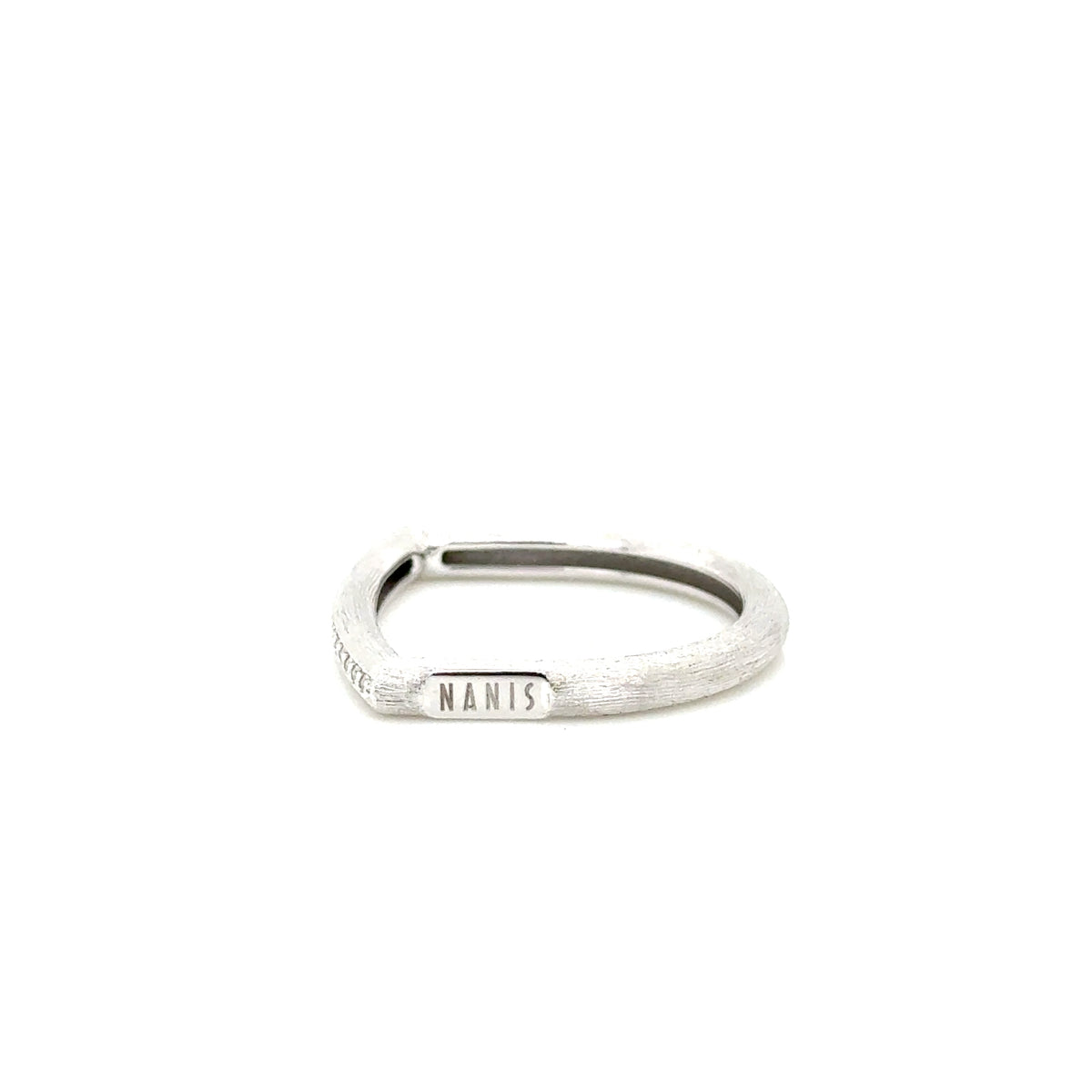 Nanis 18ct White Gold and Diamond Flat Ring