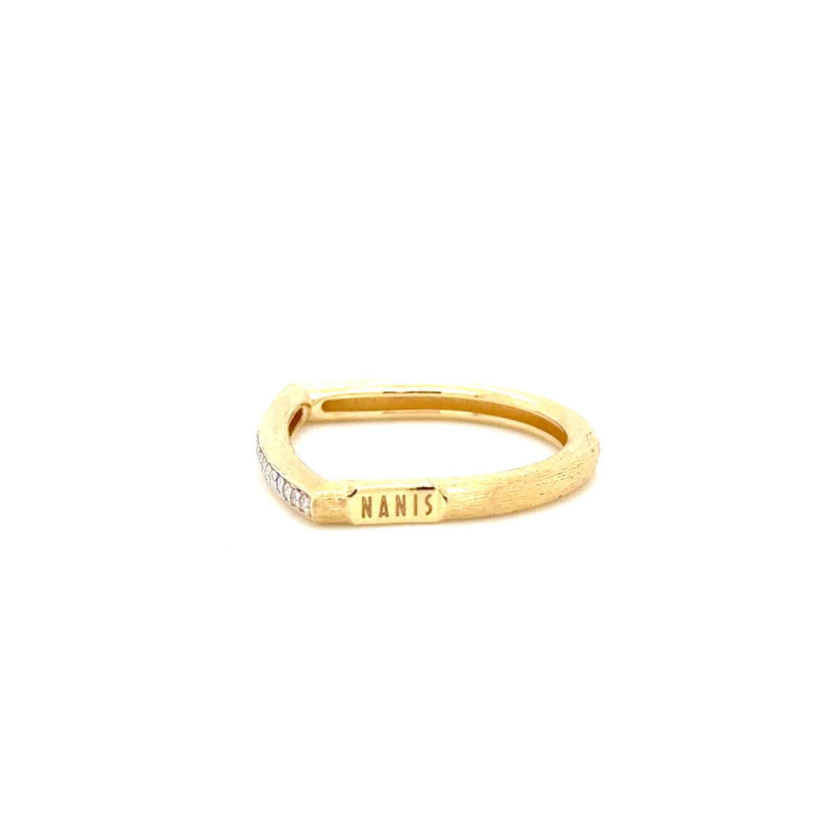 Nanis 18ct Yellow Gold and Diamond Flat Ring