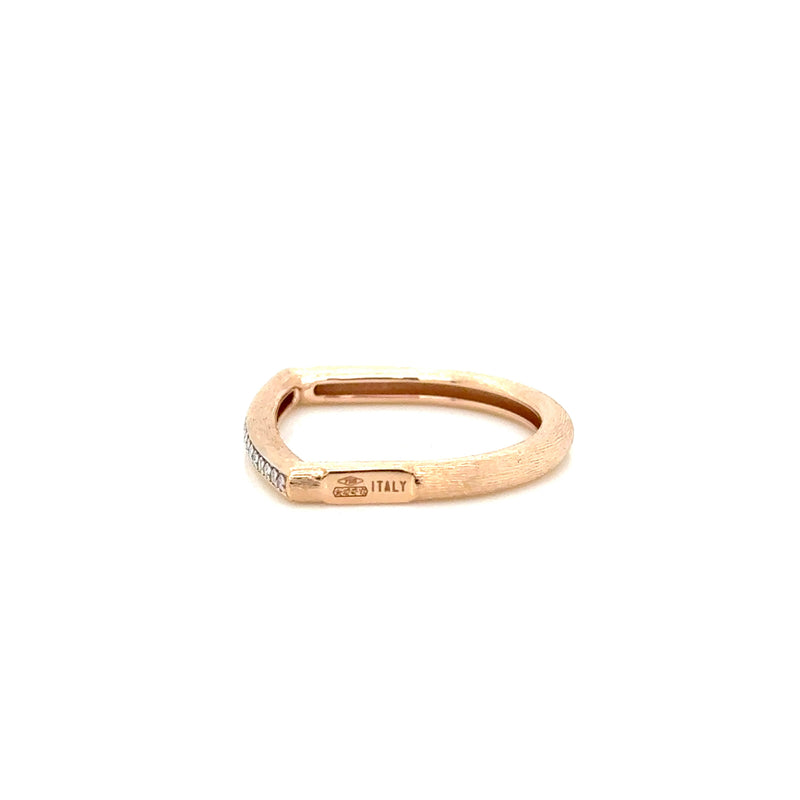 Nanis 18ct Rose Gold and Diamond Flat Ring