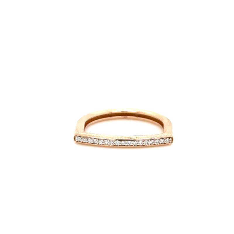 Nanis 18ct Rose Gold and Diamond Flat Ring