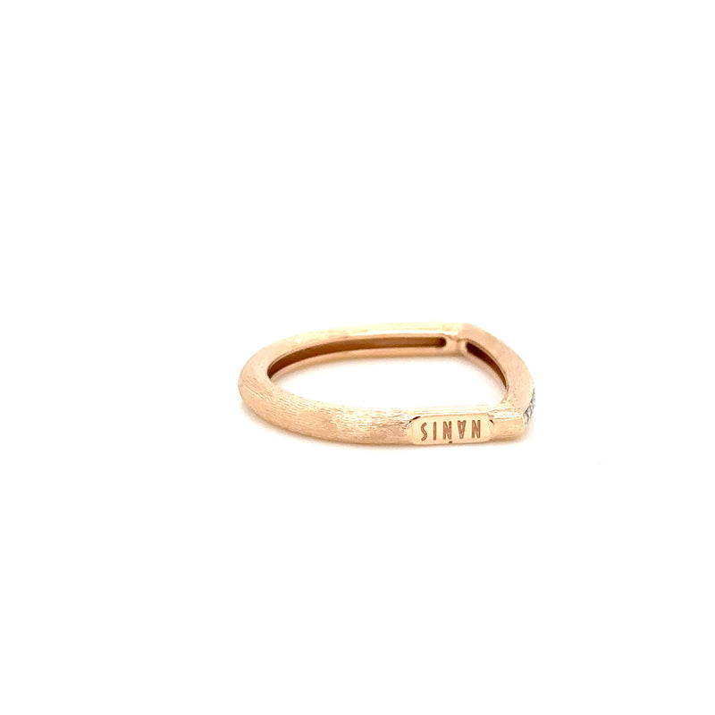 Nanis 18ct Rose Gold and Diamond Flat Ring
