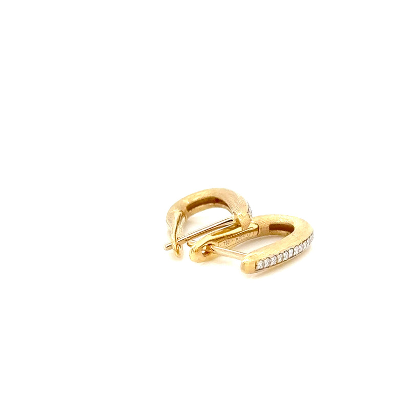 Nanis 18ct Yellow Gold and Diamond Hoop Earrings