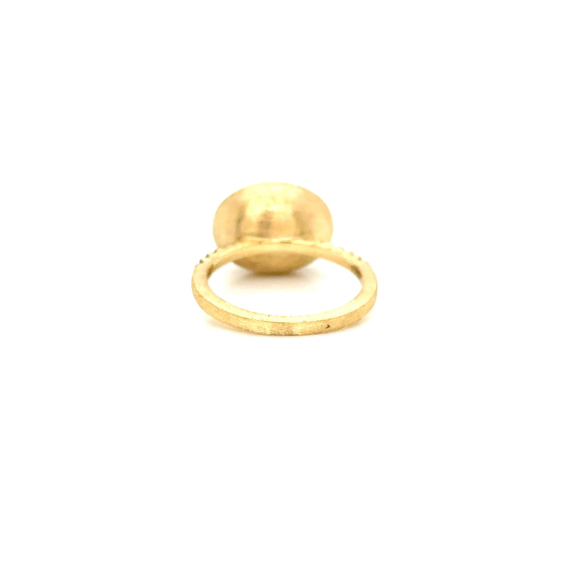 Nanis 18ct Yellow Gold Amazonite and Diamond Ring
