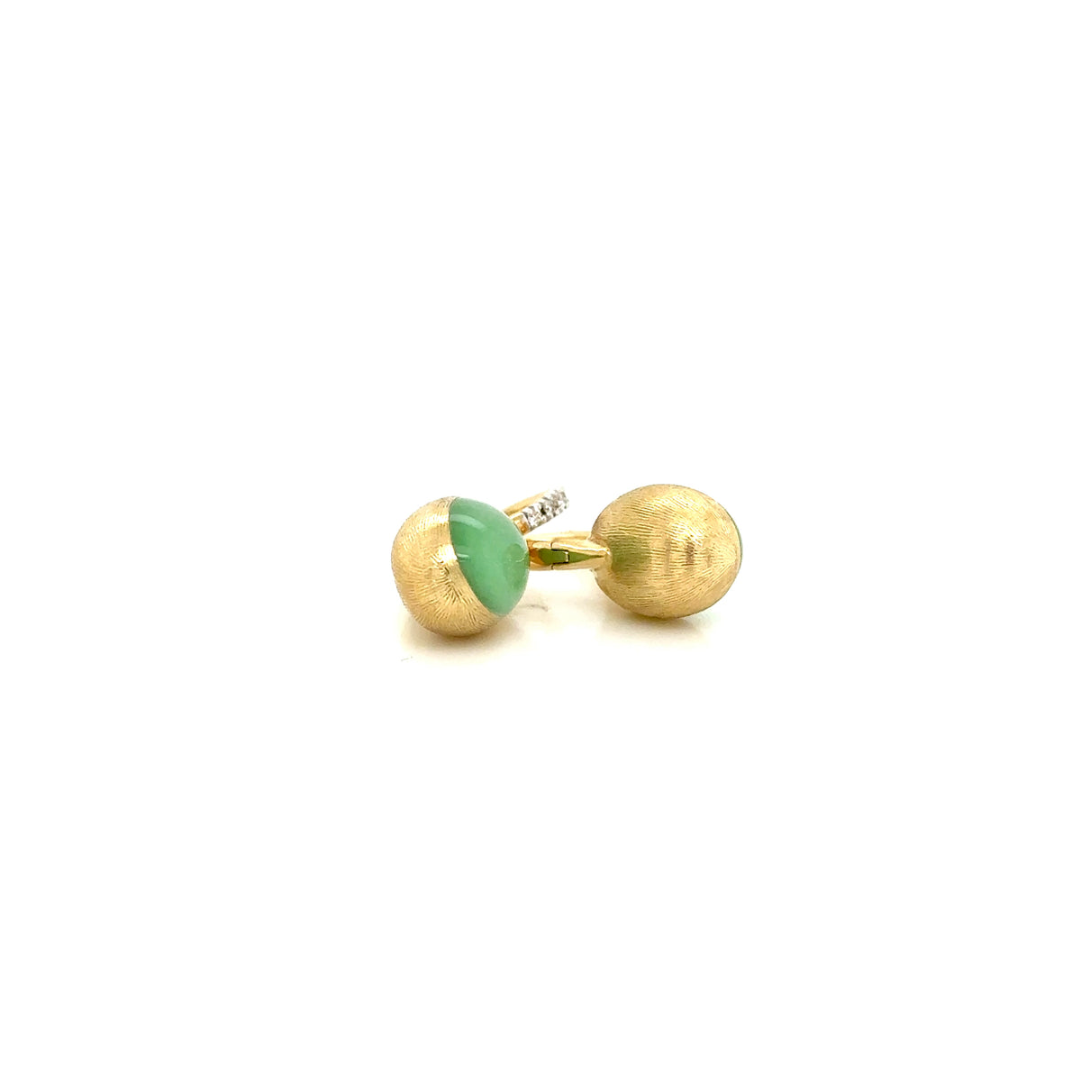 Nanis 18ct Yellow Gold Jadeite and Diamond Boules Earrings