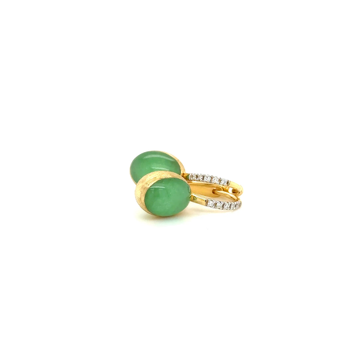 Nanis 18ct Yellow Gold Jadeite and Diamond Boules Earrings