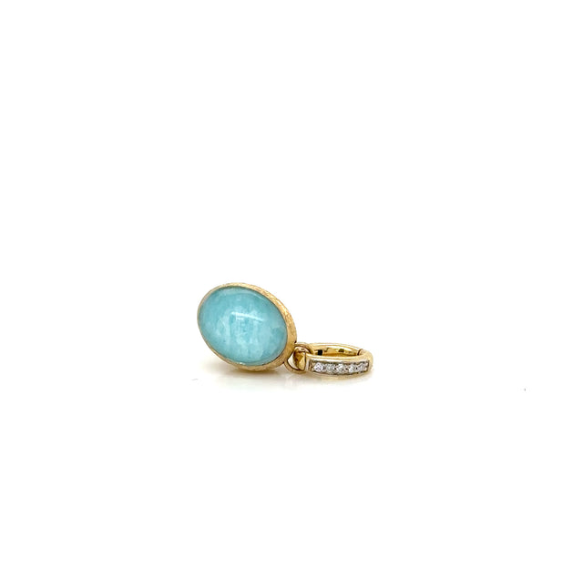 Nanis 18ct Yellow Gold Amazonite and Diamond Boules Pendant
