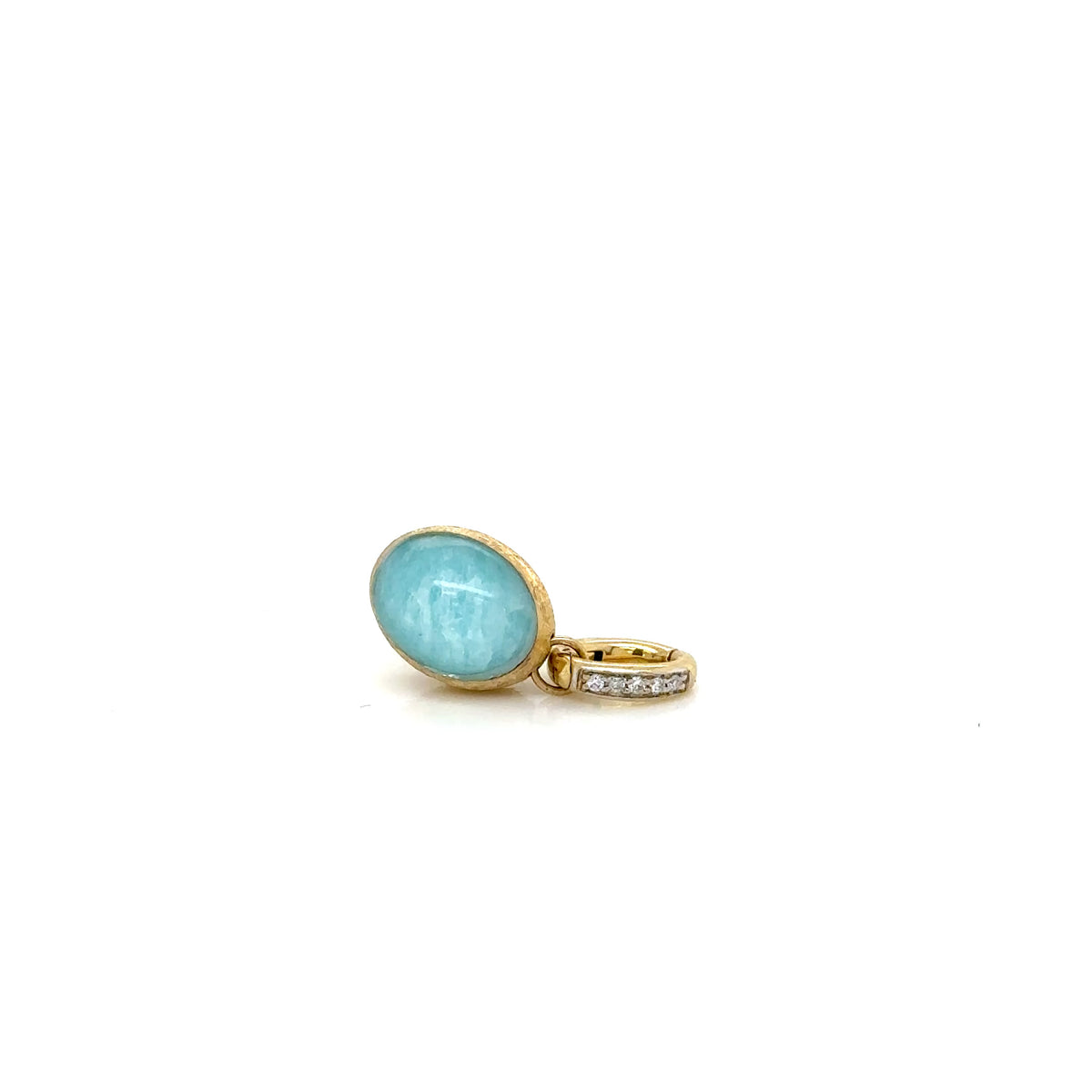 Nanis 18ct Yellow Gold Amazonite and Diamond Boules Pendant