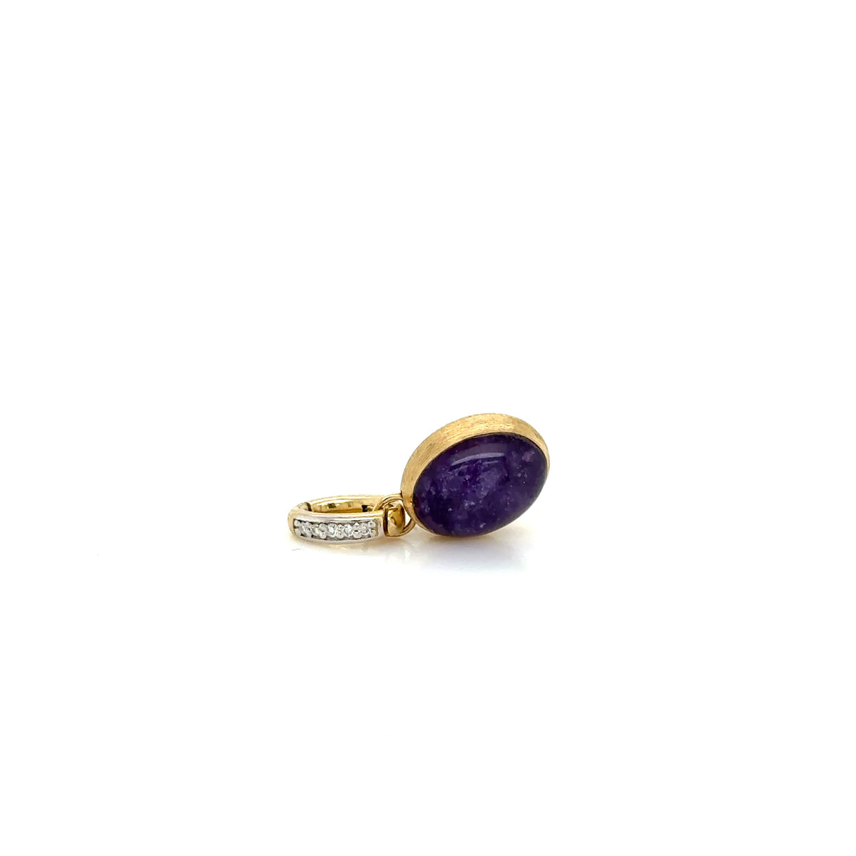 Nanis 18ct Yellow Gold Leipolite and Diamond Boules Pendant