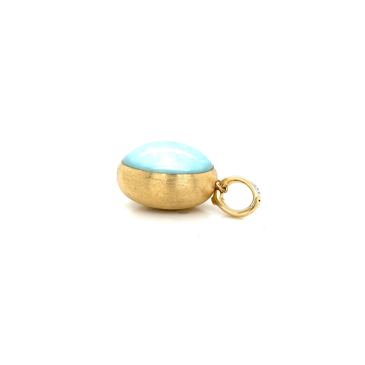 Nanis 18ct Yellow Gold Amazonite and Diamond Boules Pendant