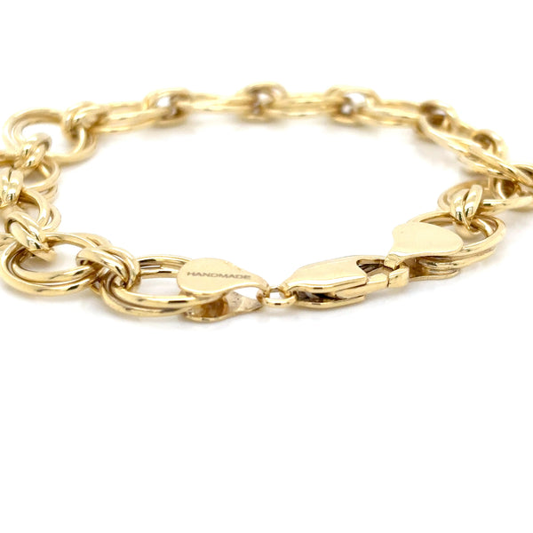 9ct Yellow Gold 10mm Oval Fancy Bracelet