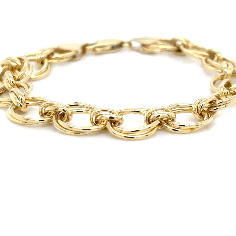 9ct Yellow Gold 10mm Oval Fancy Bracelet