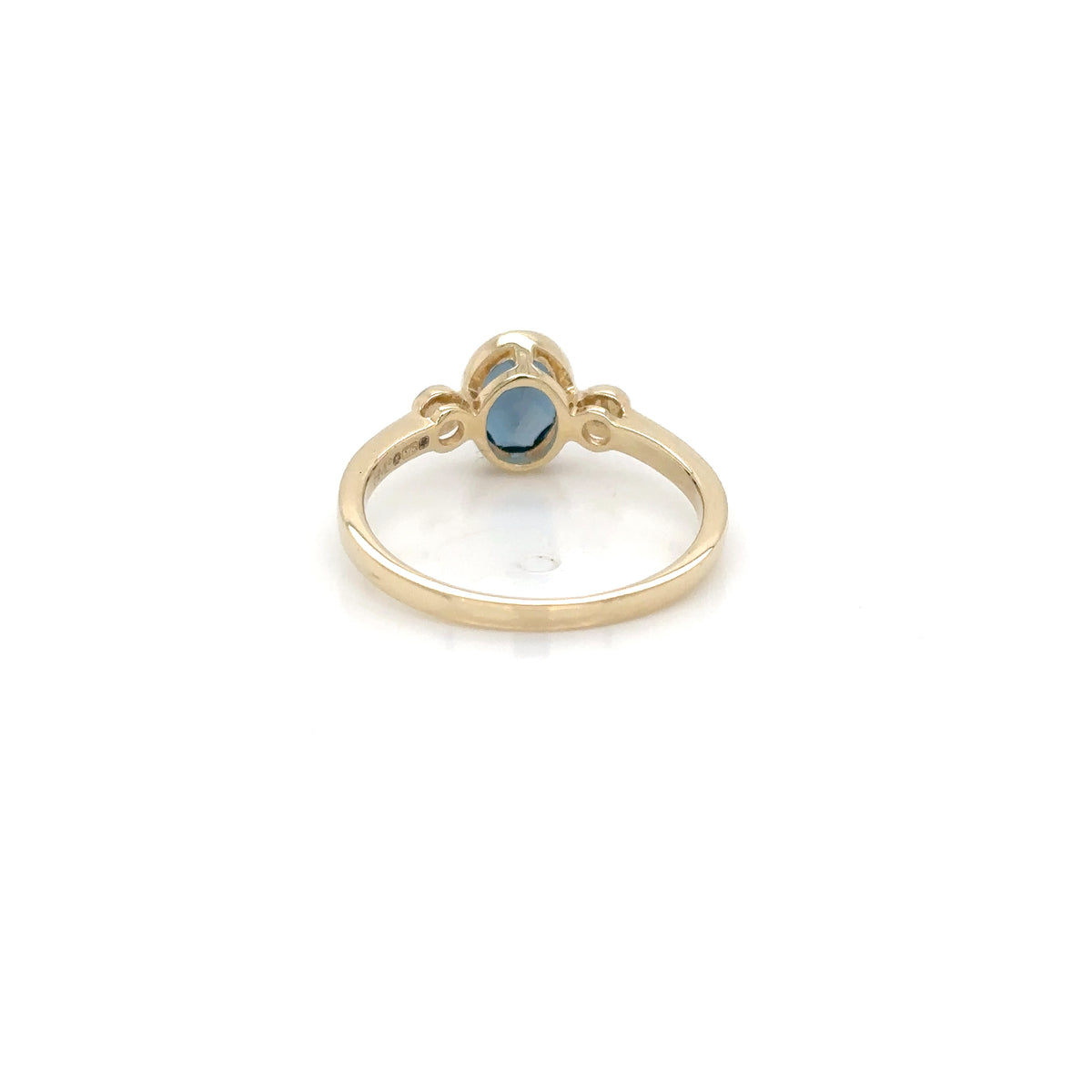 9ct Yellow Gold London Blue and Diamond Ring