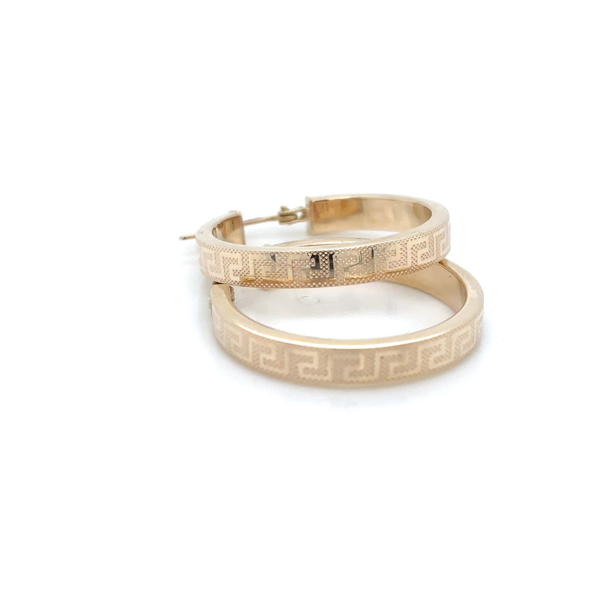 9ct Yellow Gold Square Hoop Grecian Style