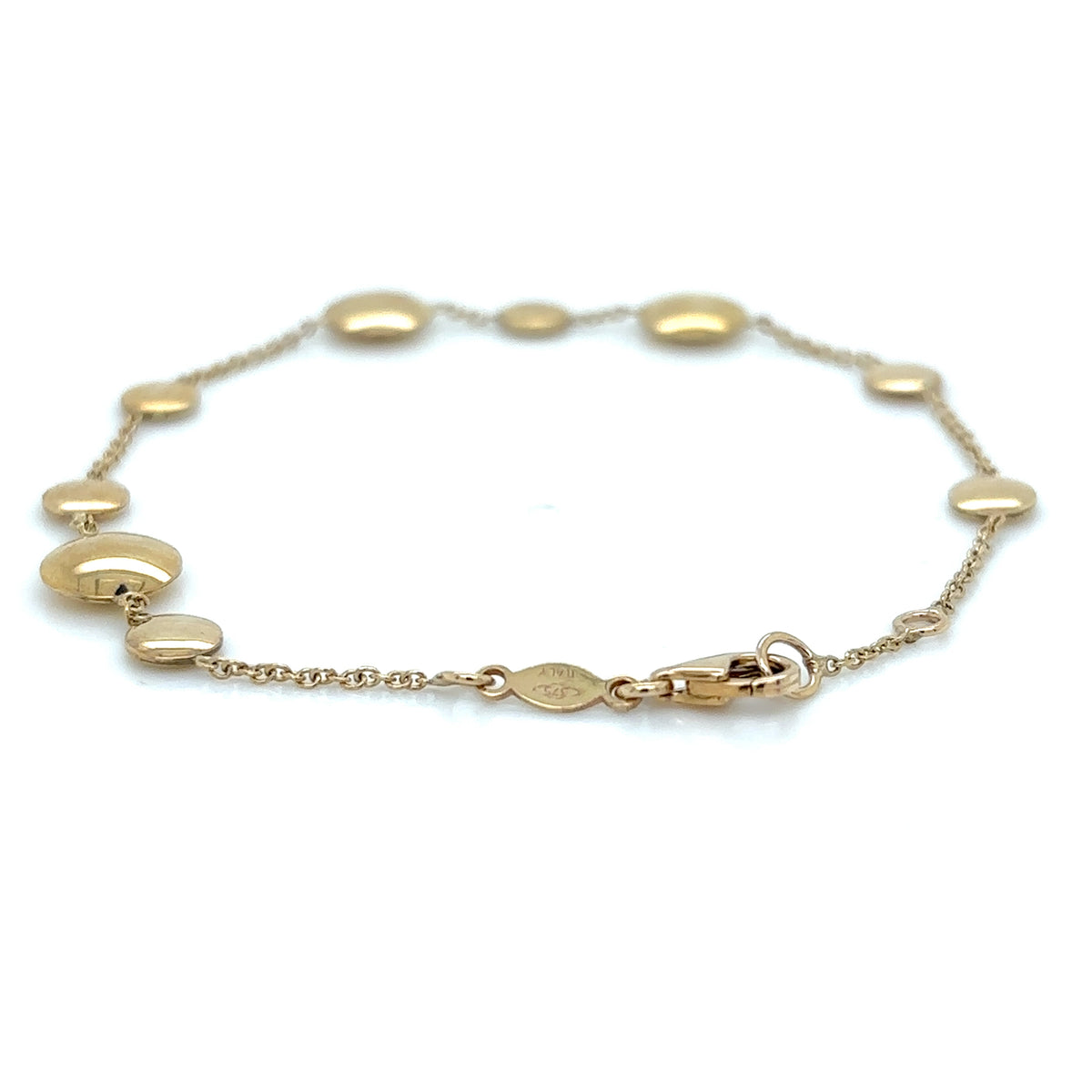 9ct Yellow Gold Round Disc Bracelet