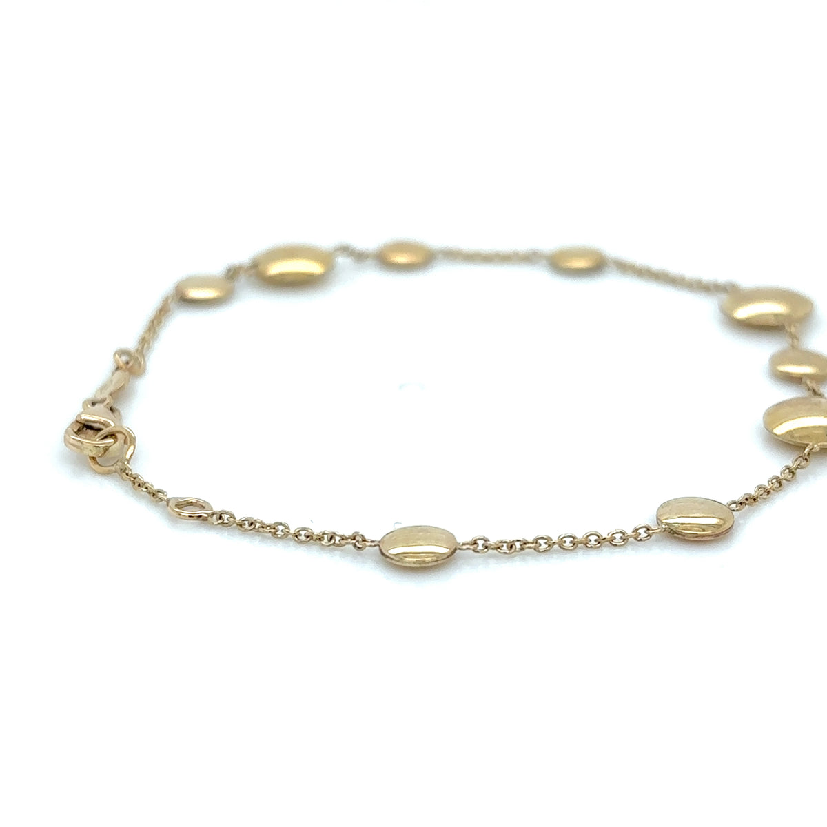 9ct Yellow Gold Round Disc Bracelet