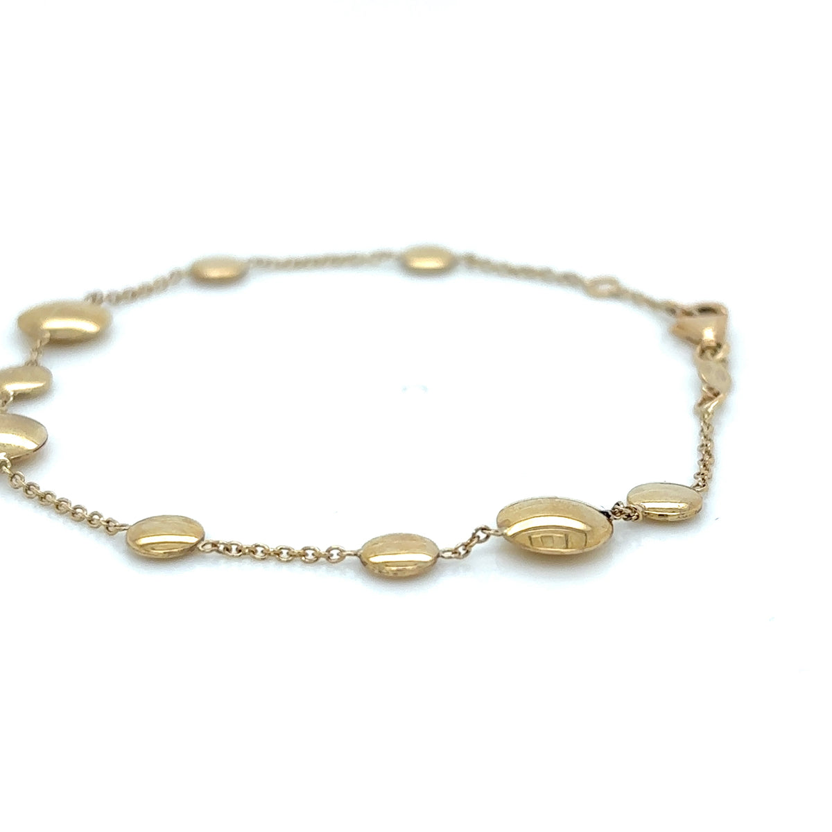 9ct Yellow Gold Round Disc Bracelet