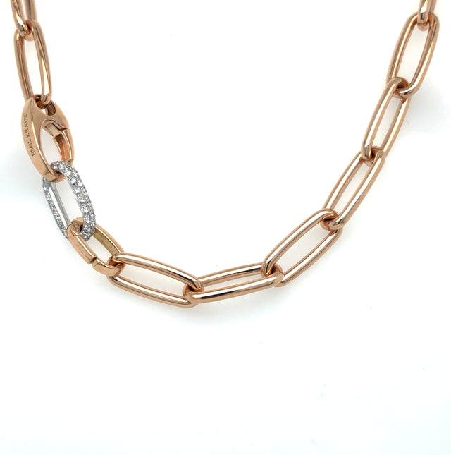 18ct Rose Gold Laguna Necklet with Diamond catch