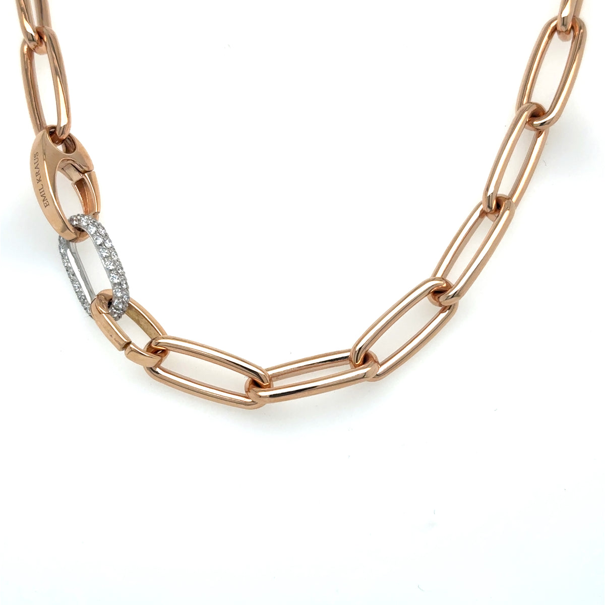 18ct Rose Gold Laguna Necklet with Diamond catch