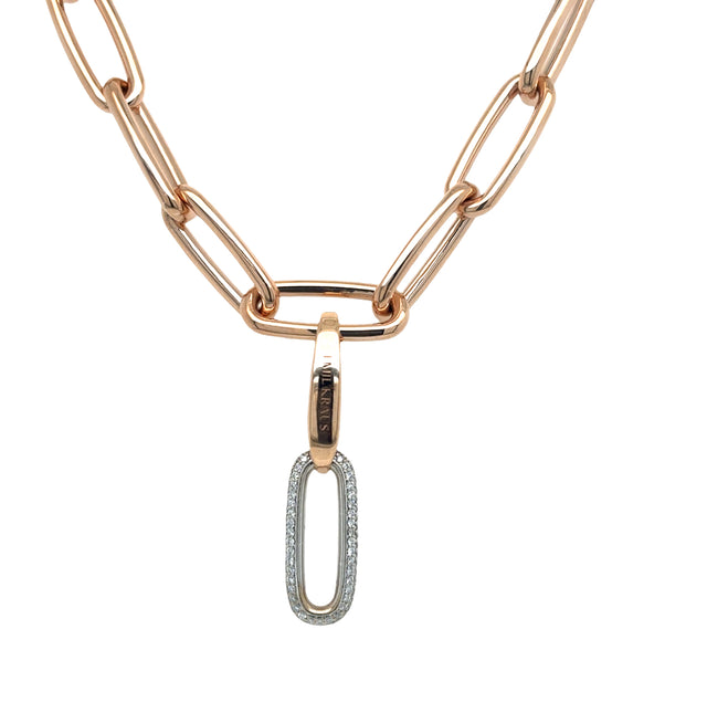 18ct Rose Gold Laguna Necklet with Diamond catch