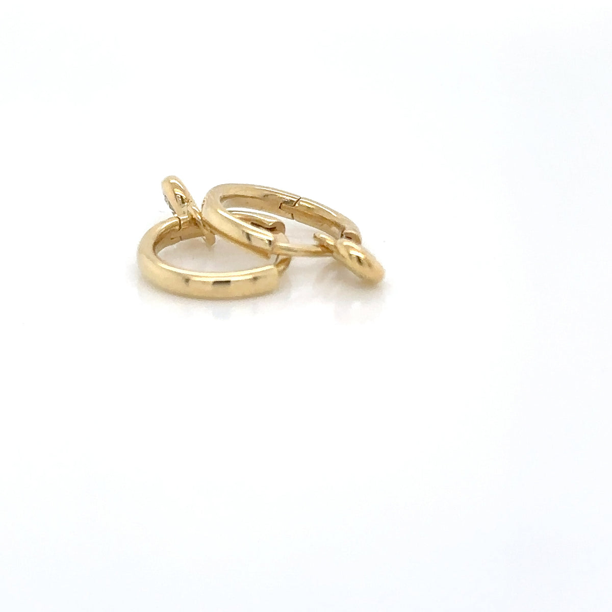 18ct Yellow Gold Bezel 3.8mm 0.12ct Diamond Drop Earrings