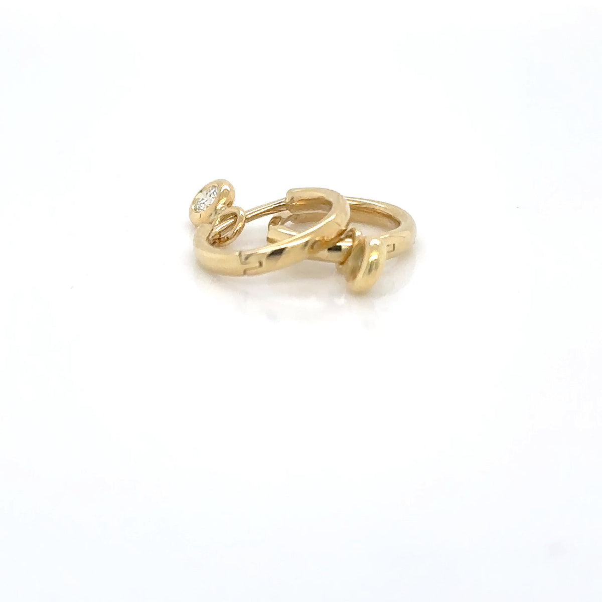 18ct Yellow Gold Bezel 3.8mm 0.12ct Diamond Drop Earrings