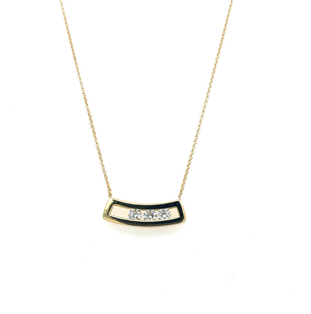 18ct Yellow Gold Rolling Diamond Necklet