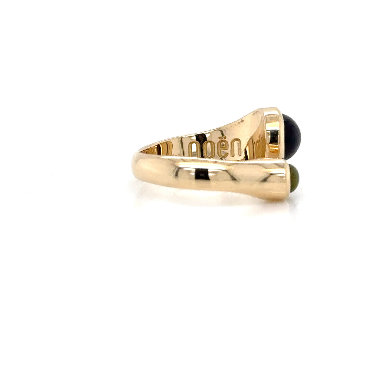 14ct Yellow Gold Green Tourmaline 4mm Peridot 7mm Globe Sphere Ring