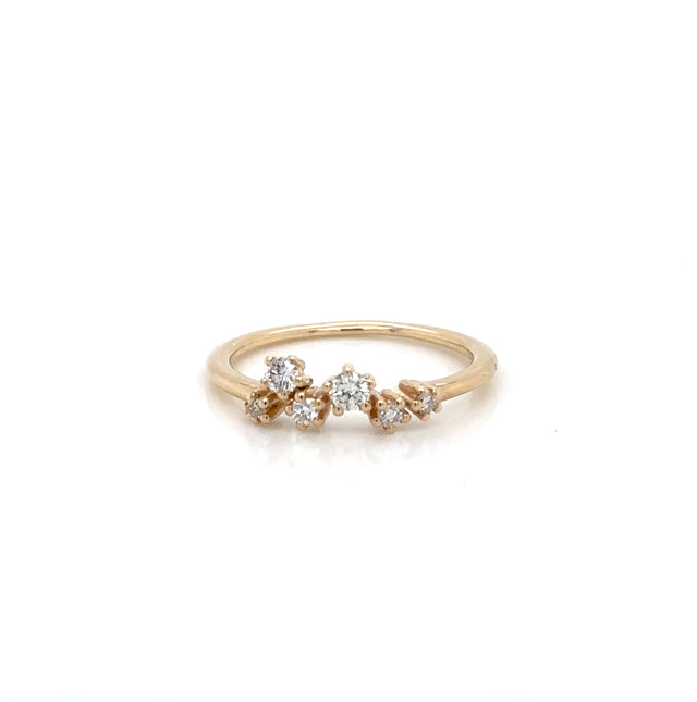 14ct Yellow Gold Sparkle 6 0.20ct Diamond Stone Ring