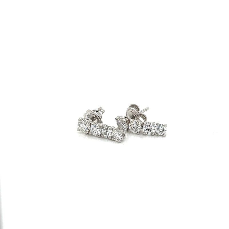 18ct White Gold 4 Stone Drop Earrings with Lab Grown Diamonds