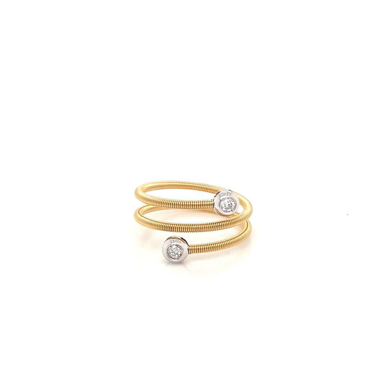 Yellow Gold with Diamond, spring ring