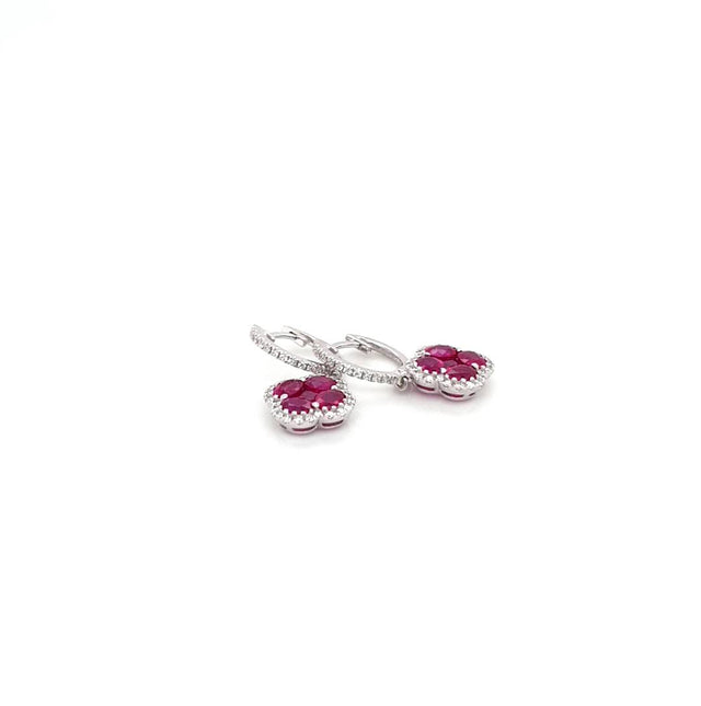 18ct White Gold Ruby and Diamond Earrings