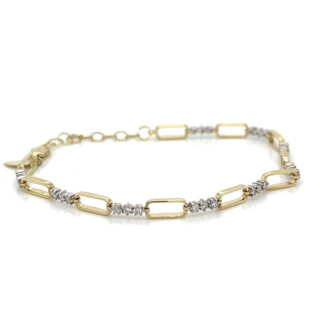 14ct Yellow Gold and Diamond Bracelet