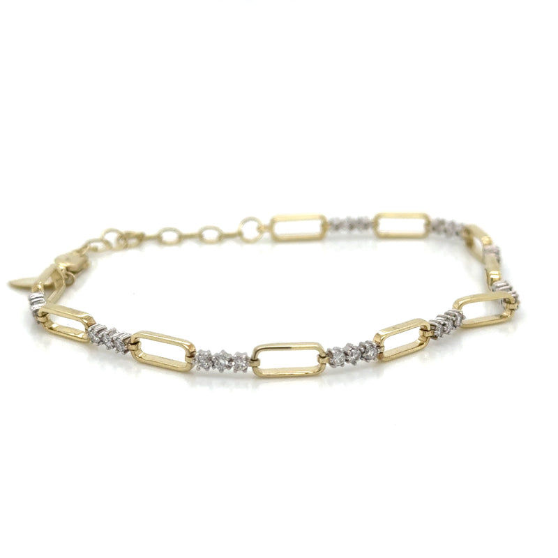 14ct Y gold and diamond bracelet