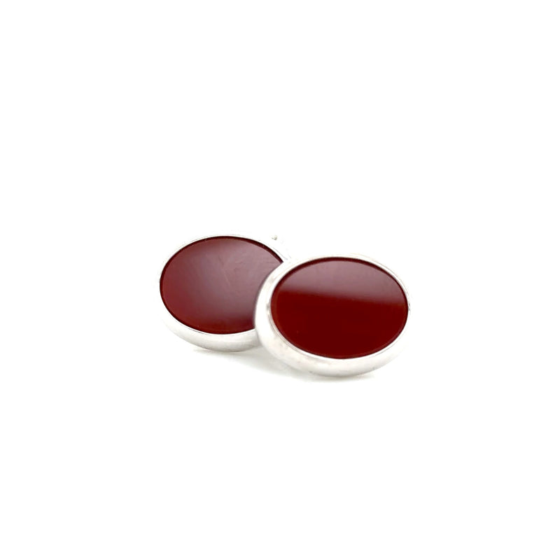 Sterling Silver & Cornelian Cufflinks