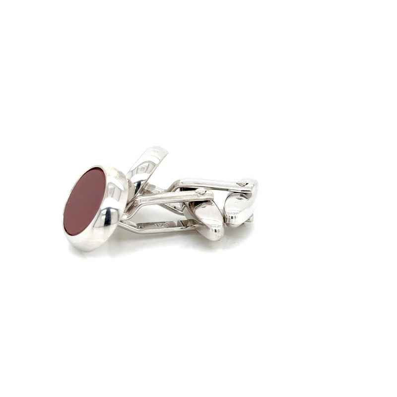 Sterling Silver & Cornelian Cufflinks