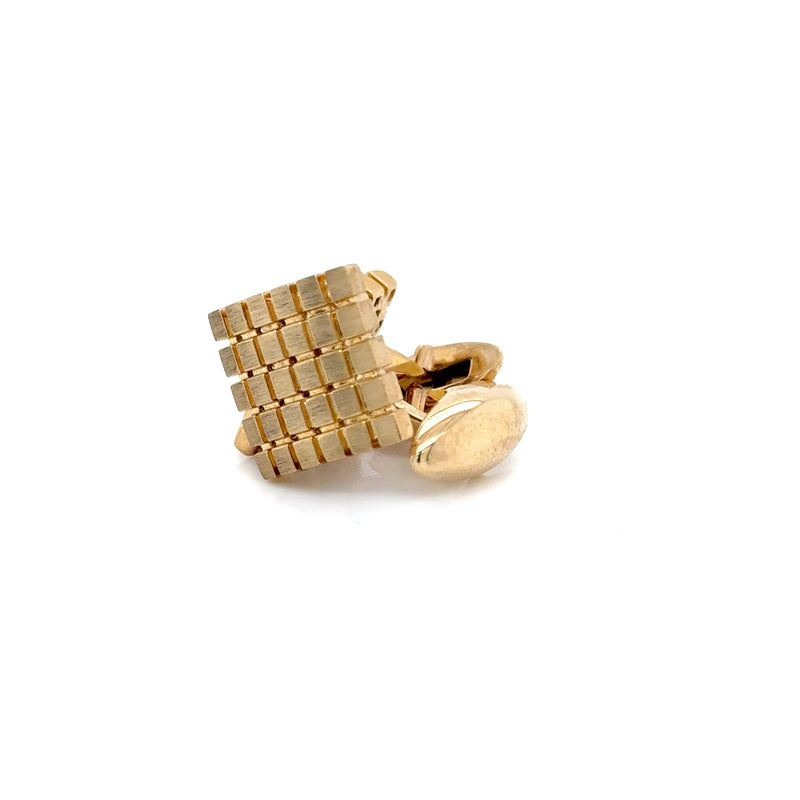 9ct Yellow Gold Square Grid Cufflinks